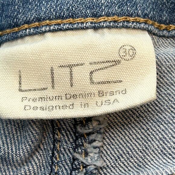 Litz Jeans Funky Faded Two-toned Fringe hem Size 30 - Picture 7 of 9